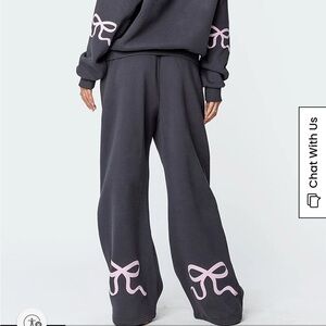Edikted Bonney Bow Detail Hoodie and Sweatpants
